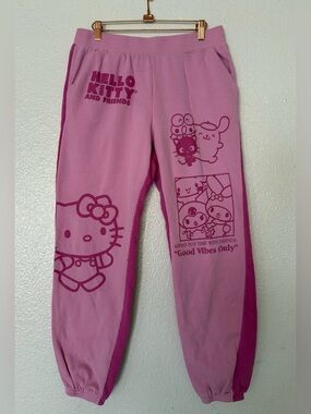 Sanrio Hello Kitty and friends sweatpants Hot Pink pants size L
